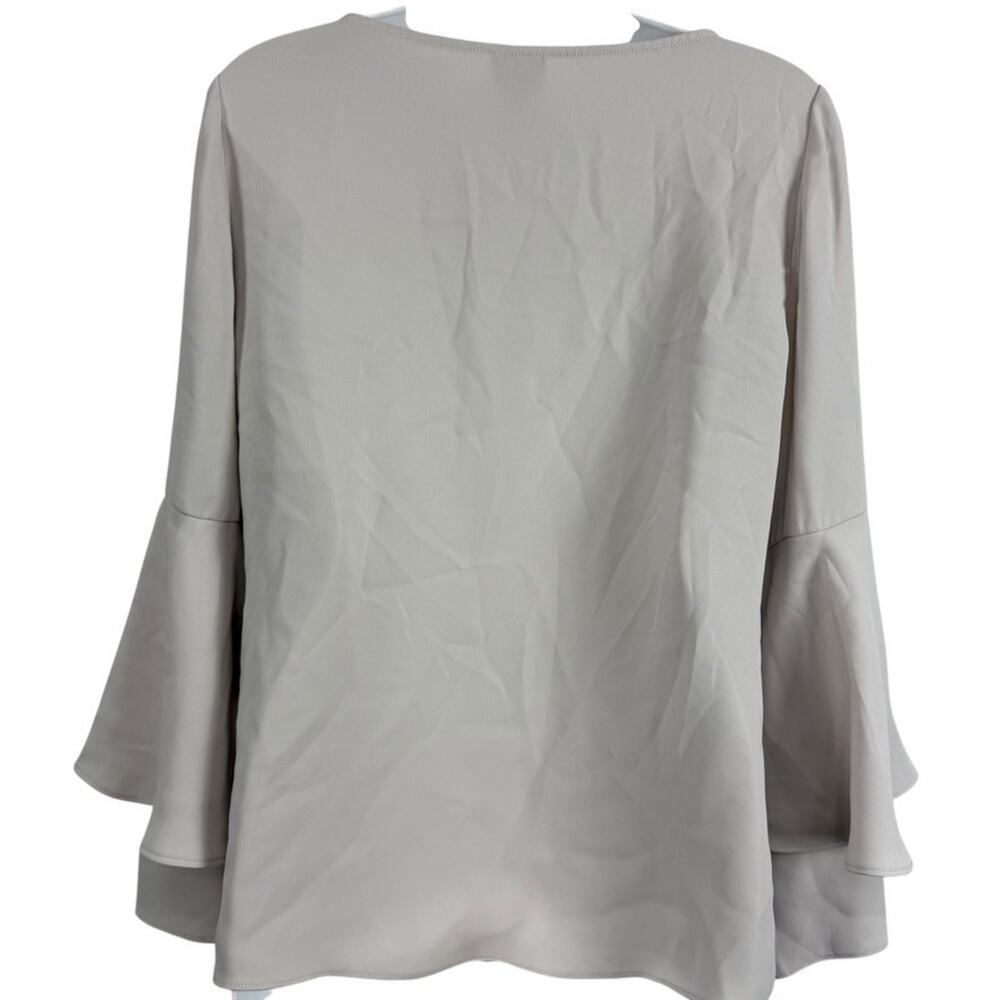 Chicos Bell Flare Sleeve Ecru Neutral Blouse Top Shirt Career sz 0 / 4 / 6 - Picture 14 of 16